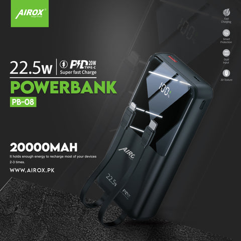 PB08 20000mAh Powerbank 22.5W